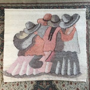 Vintage Woven Wall Hanging Weaving Tapestry Wool